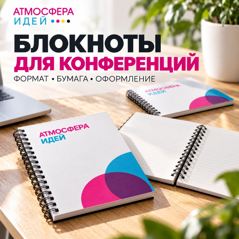 Корпоративные блокноты для выставок и конференций: как выбрать формат, бумагу и оформление